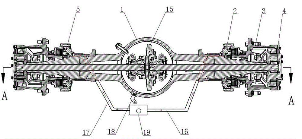 Multi-functional wet axle of 5-10 T fork-lift truck