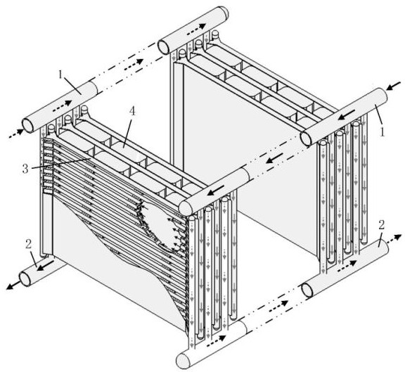 Counterflow cooling system for power battery pack and power battery pack