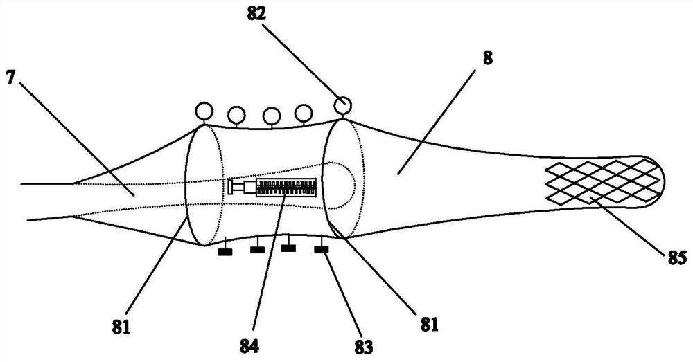 A trawl net bag selectivity test device