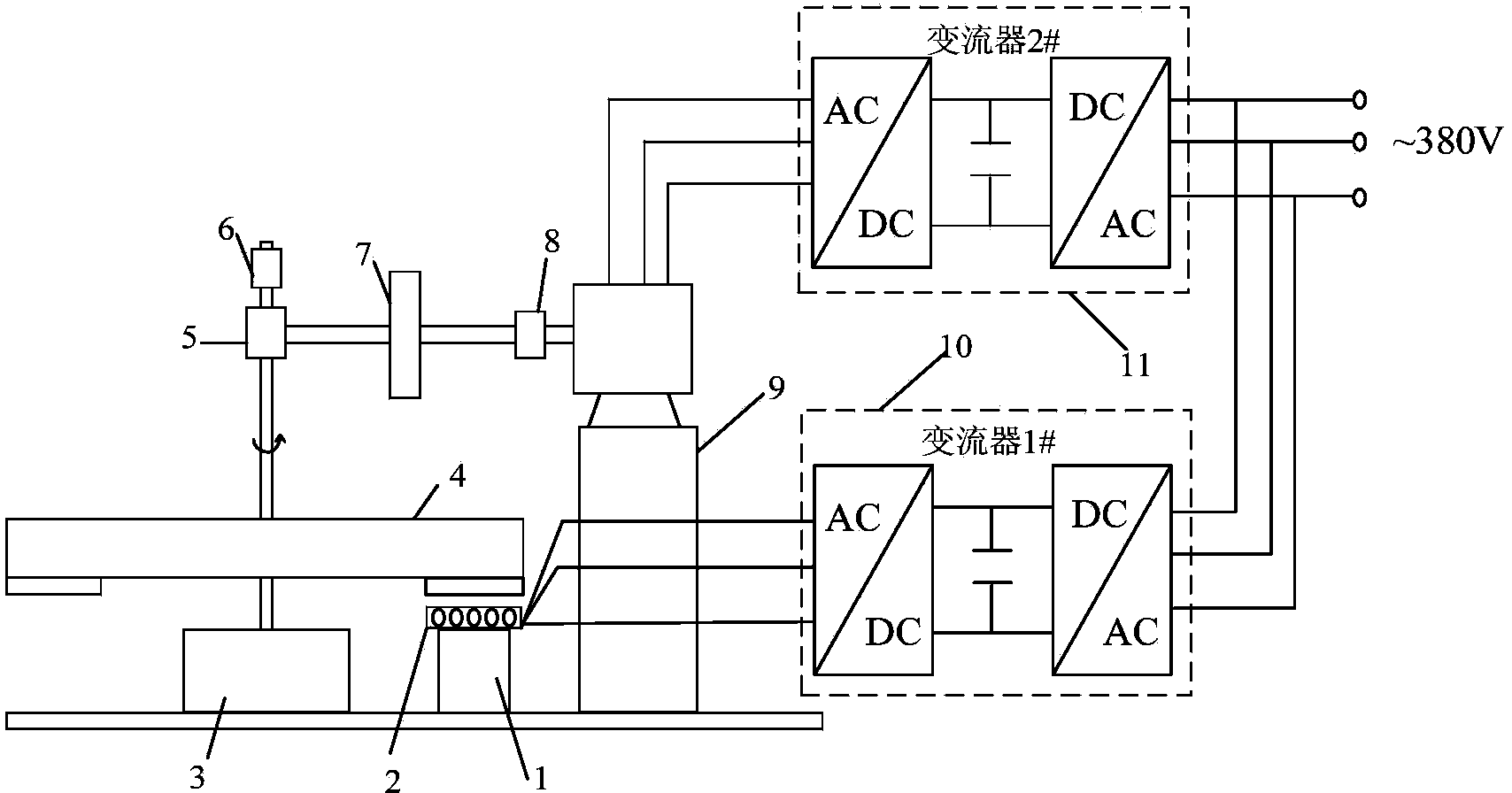 Variable air gap disc-shaped linear induction traction motor high-speed mutual feedback table for track traffic