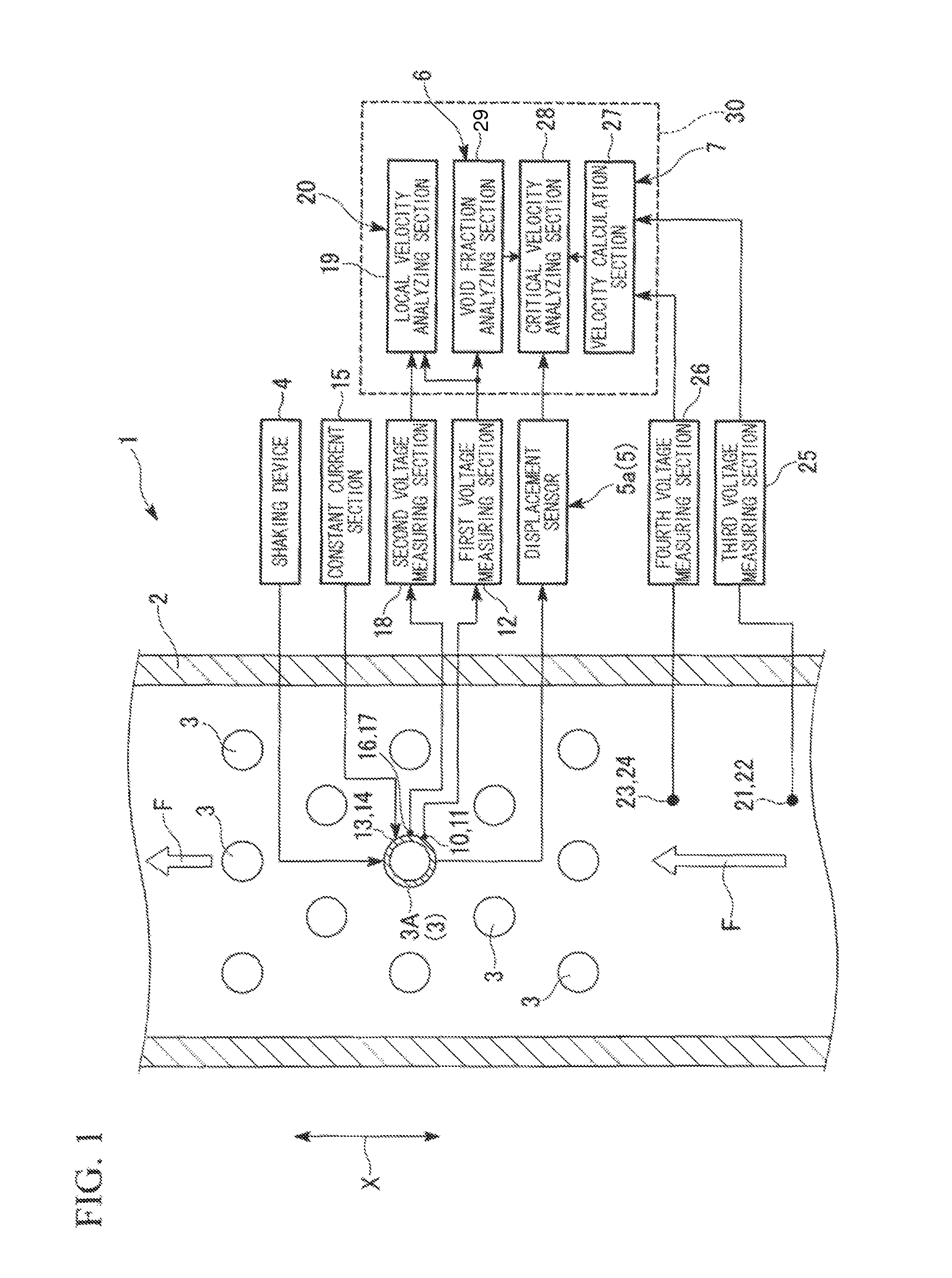 Two-phase flow exciting force evaluation method and device acting on a plurality of tube bodies arranged to intersect with the flow