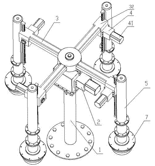 A rotary four-station clean grouting machine