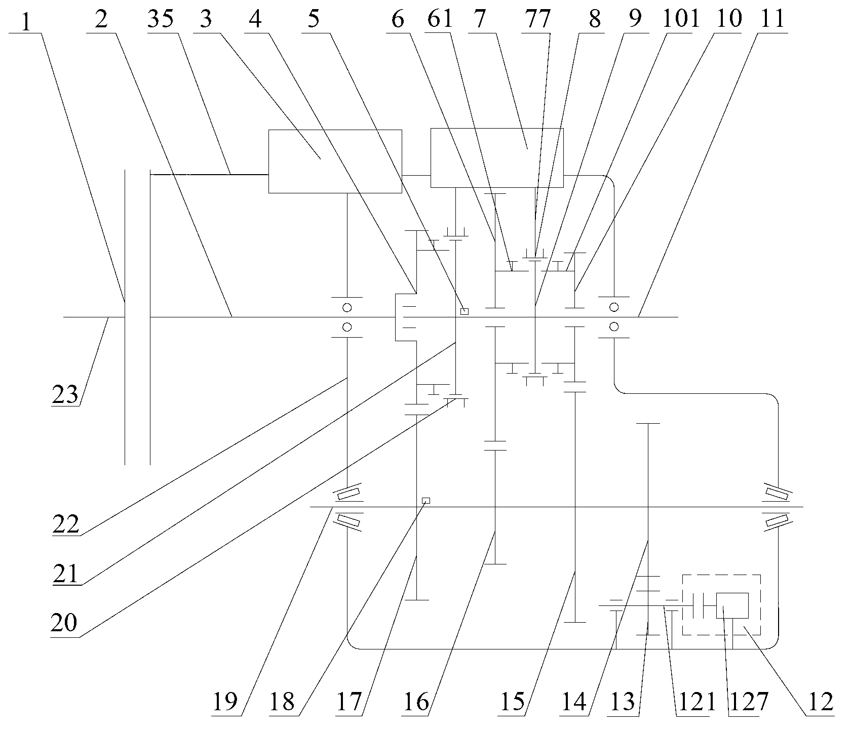 Synchronizer-free shifting system for regulating speed of intermediate shaft of electric automobile