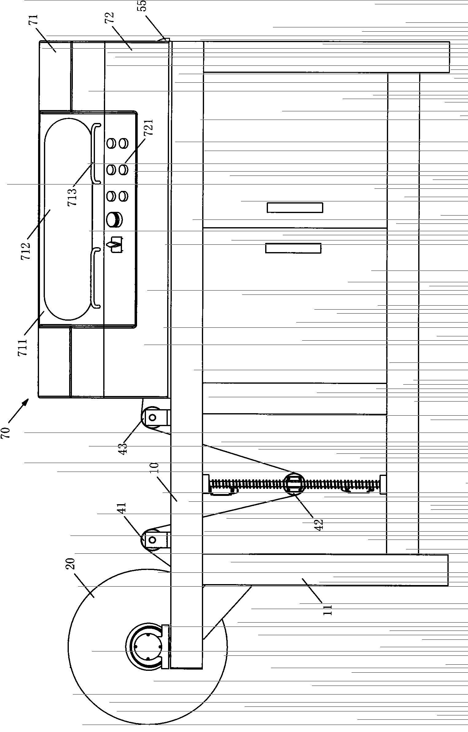 Laser cutting device of power battery pole piece