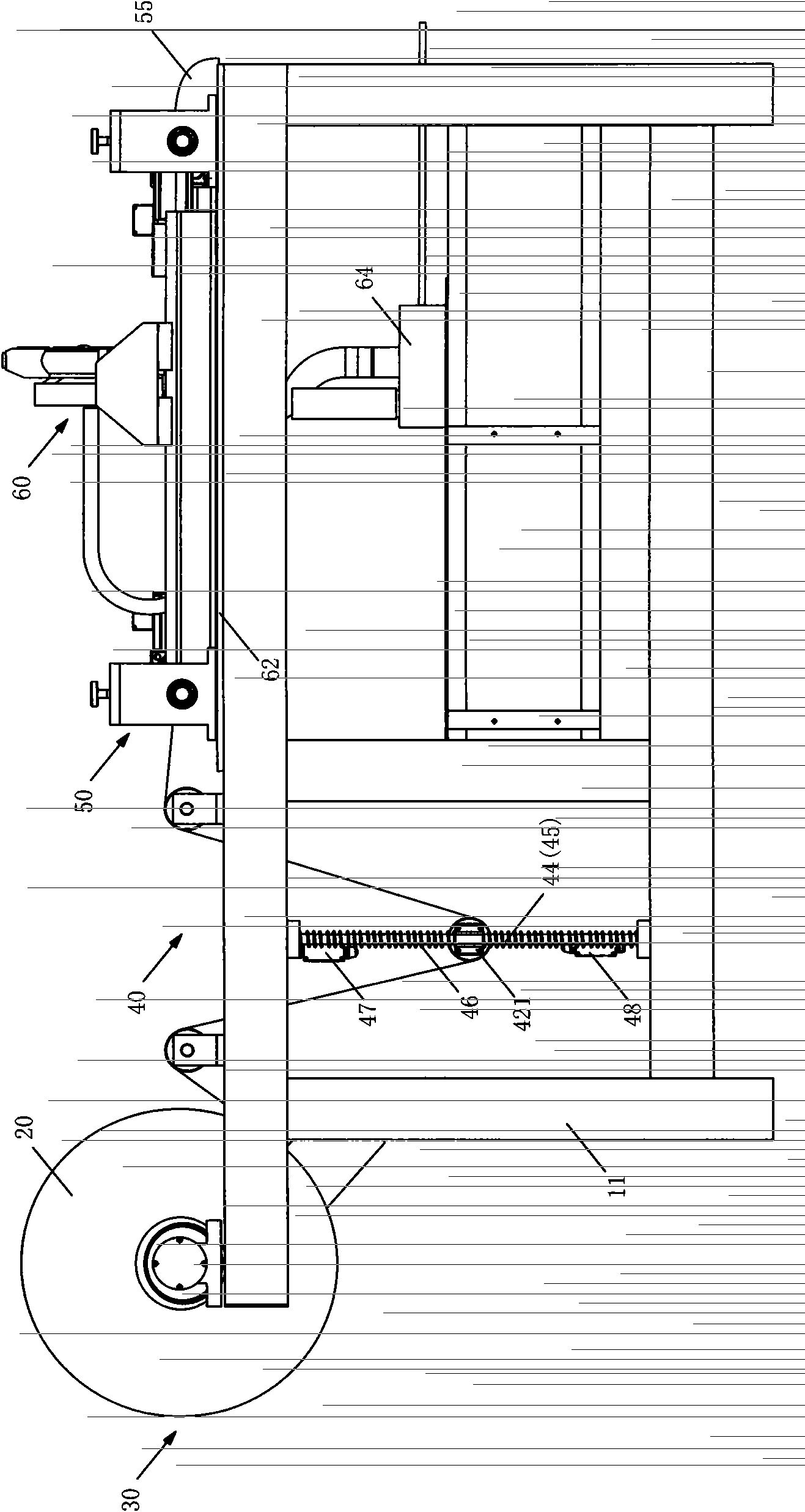 Laser cutting device of power battery pole piece