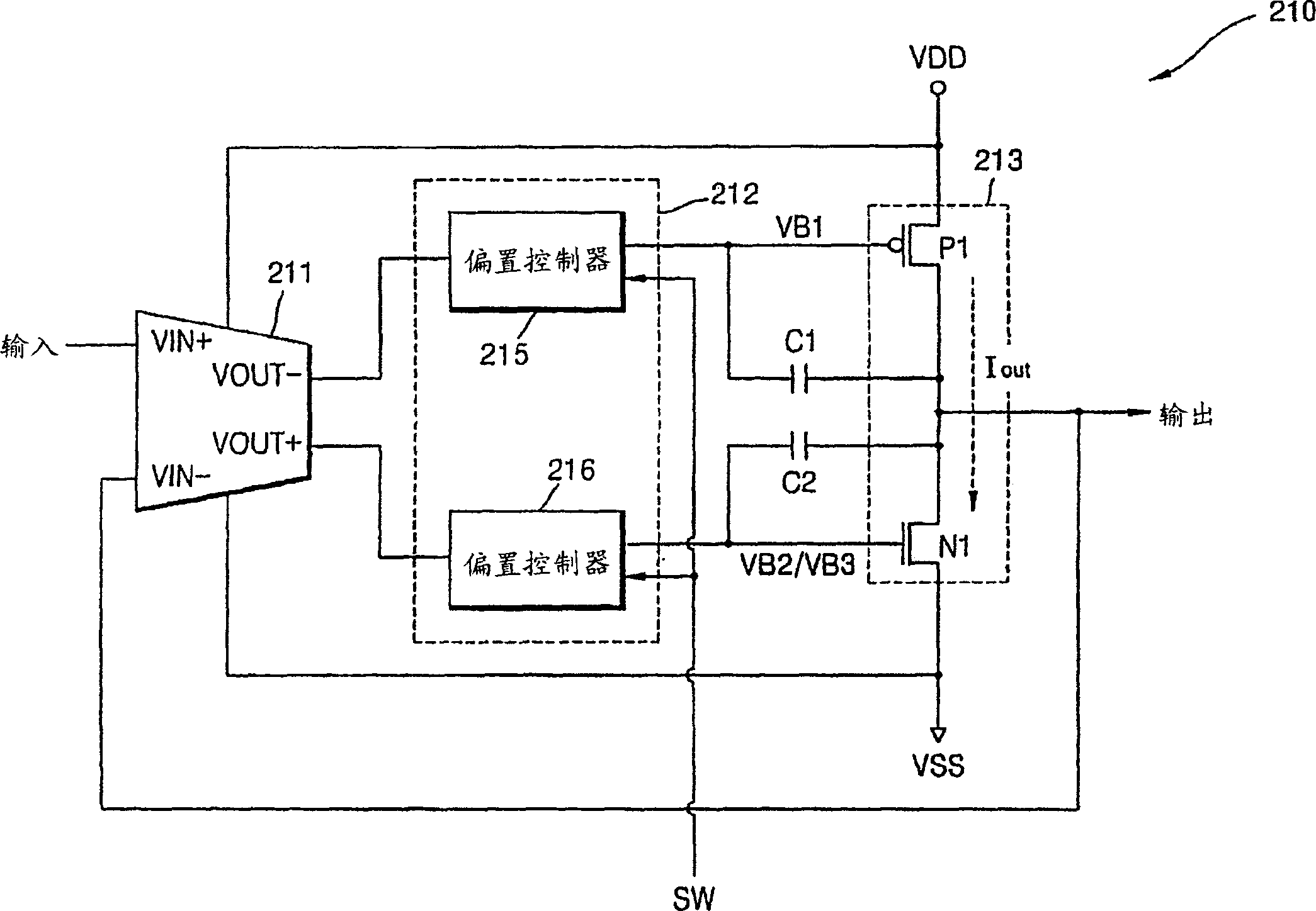 Integrated circuit devices having a control circuit for biasing an amplifier output stage and methods of operating the same