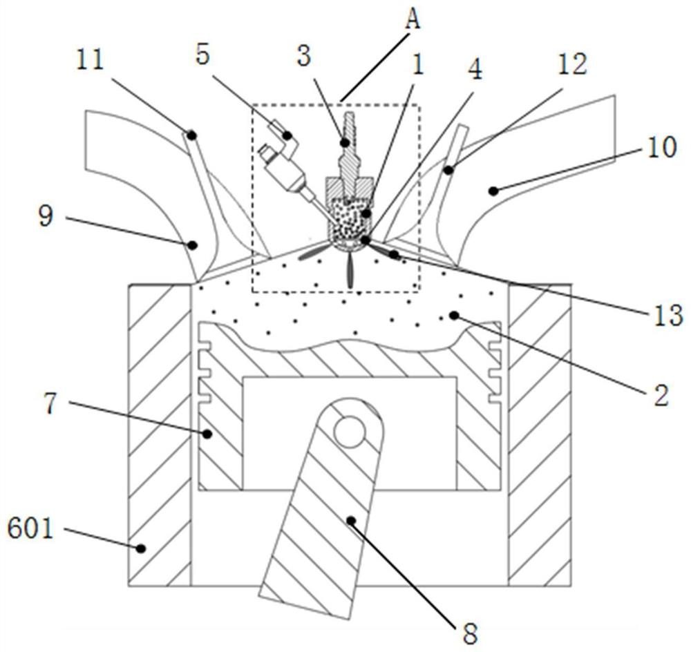 Hydrogen internal combustion engine combustion system and combustion control method