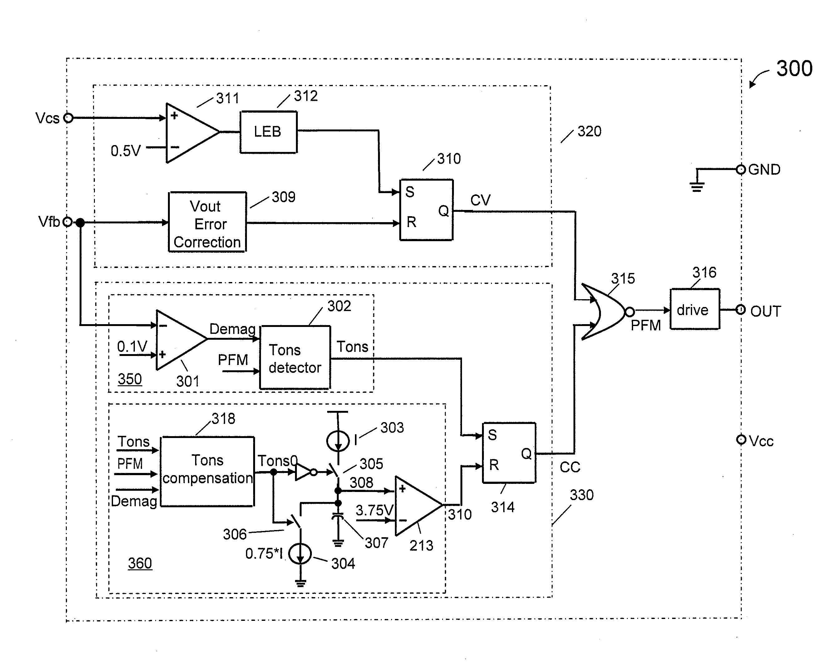 Method and apparatus for controlling a constant current output in a switching mode power supply