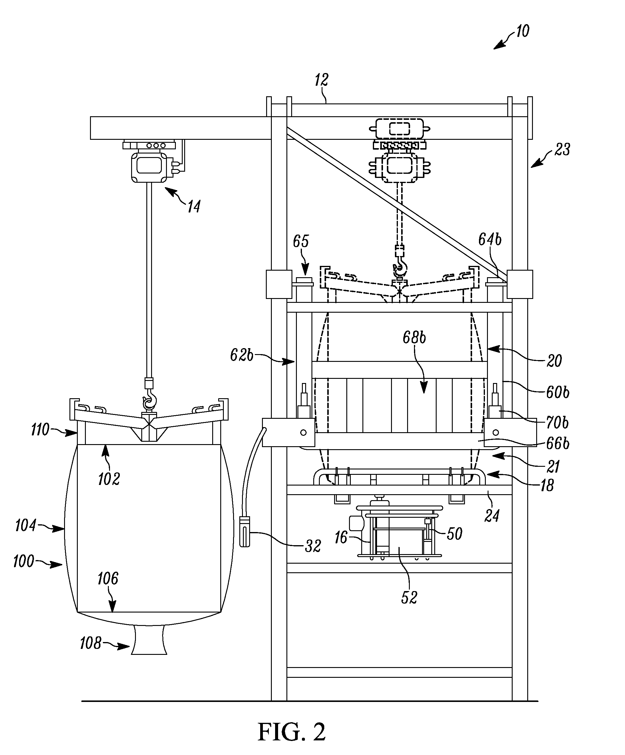 Bulk bag discharge assembly including a conditioning assembly