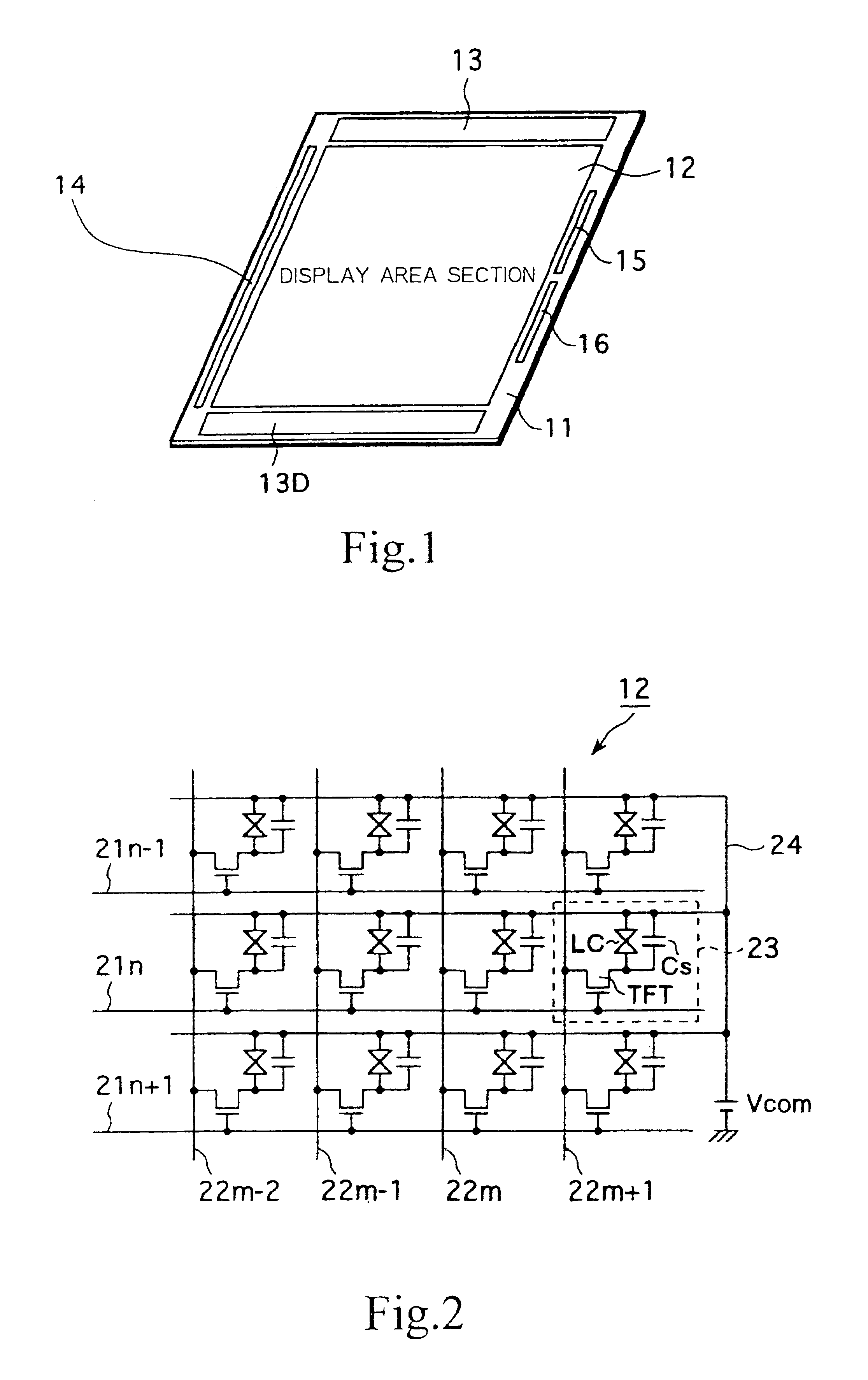 Active matrix type display apparatus and portable terminal using the same