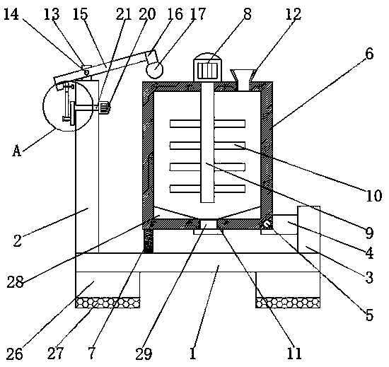 Can washing liquid production device used for canned food packaging