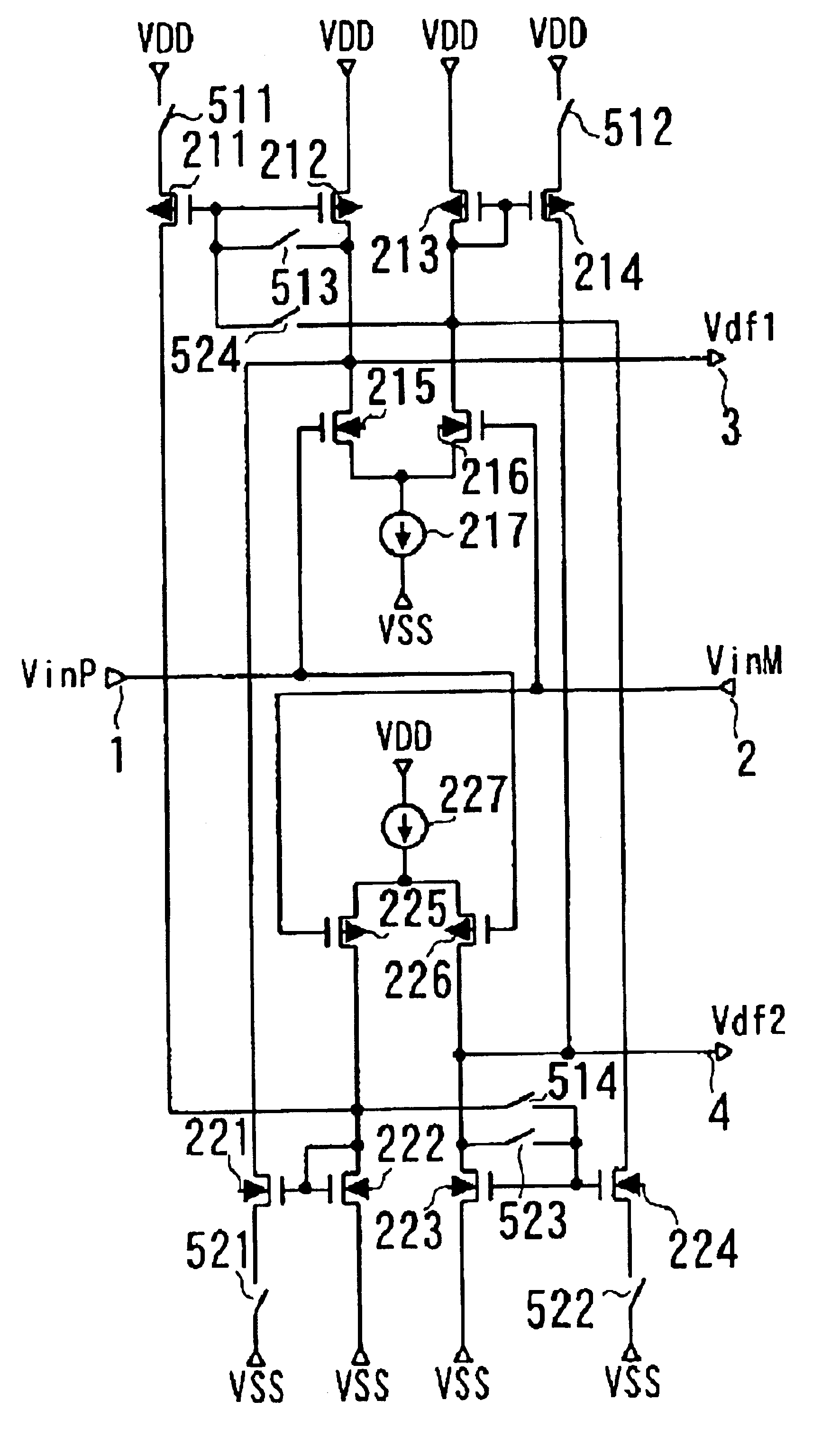 Differential circuit, amplifier circuit, and display device using the amplifier circuit