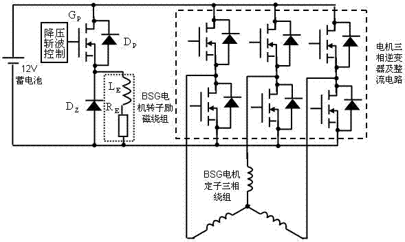 Belt-starter generator (BSG) motor control system for micro hybrid vehicle