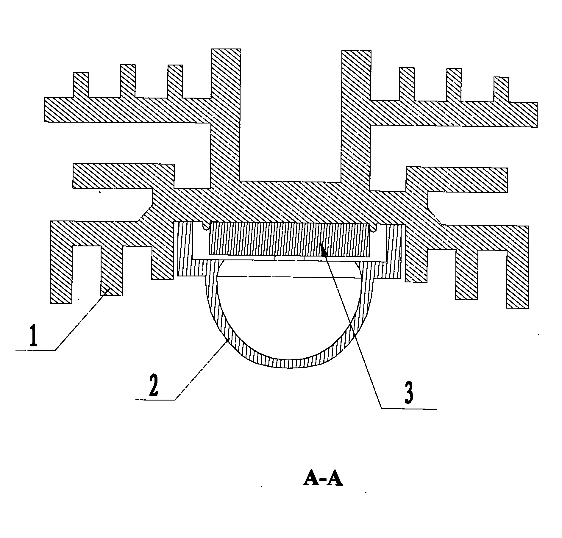 Combined LED strip-type radiator component