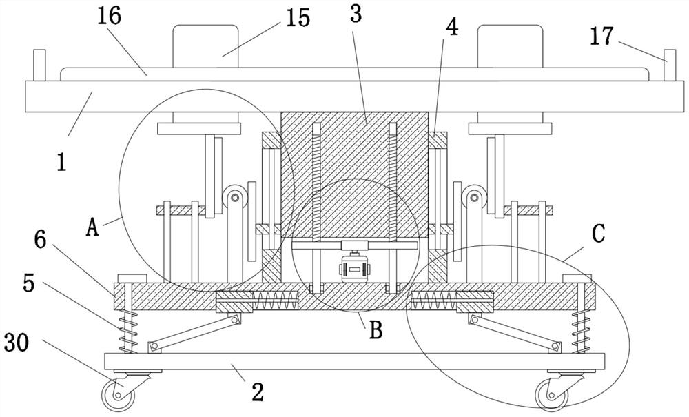 High-trafficability vehicle for critical patients in radiology department and using method thereof