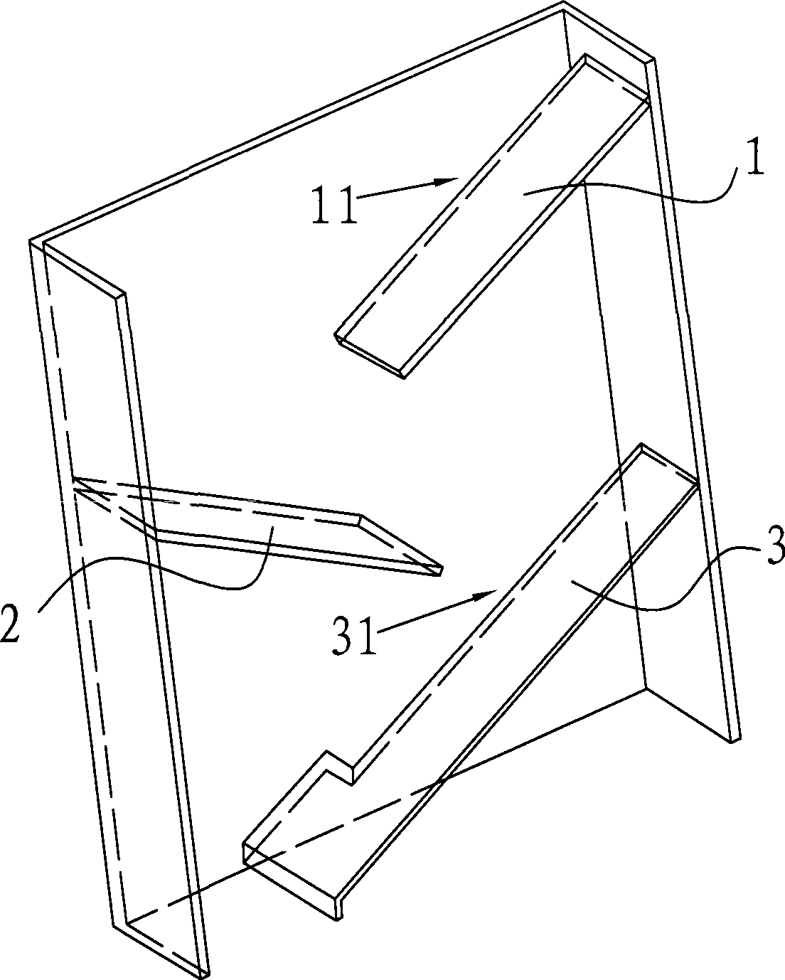 Separation device of products of different size