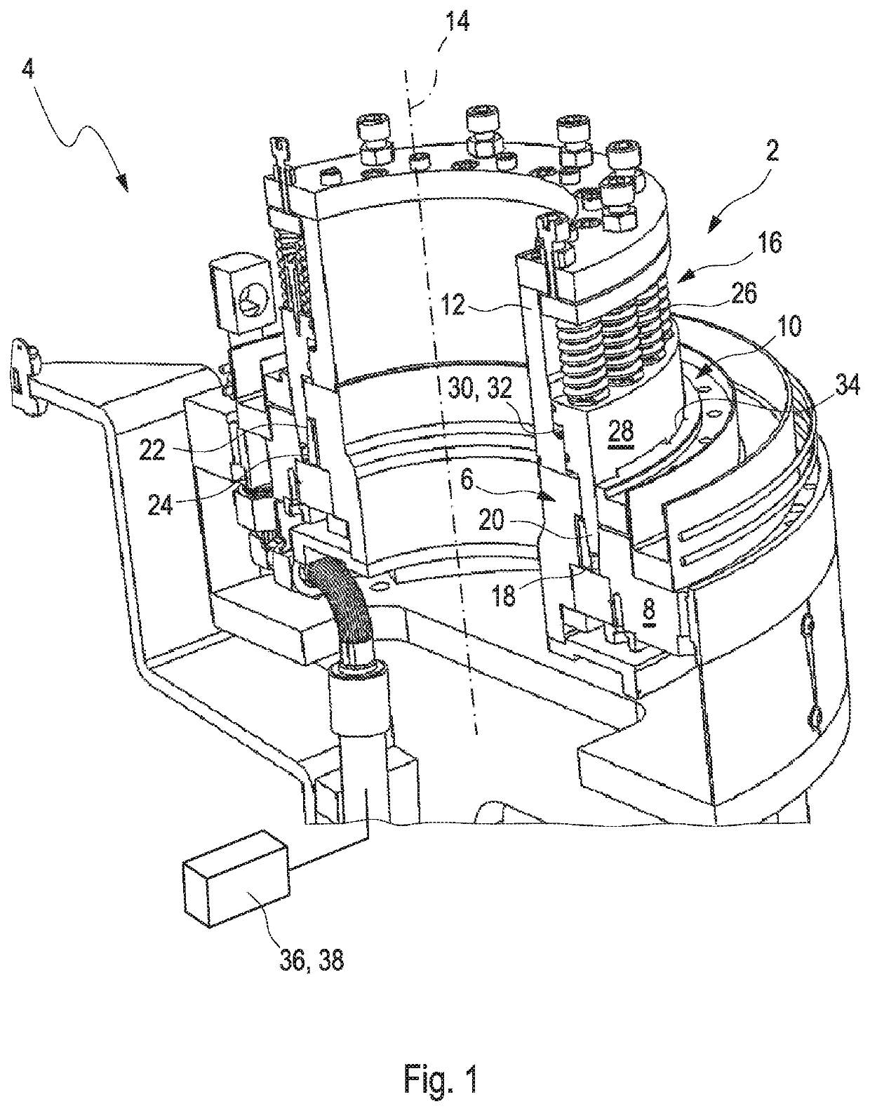 Securing device and method for operating a securing device