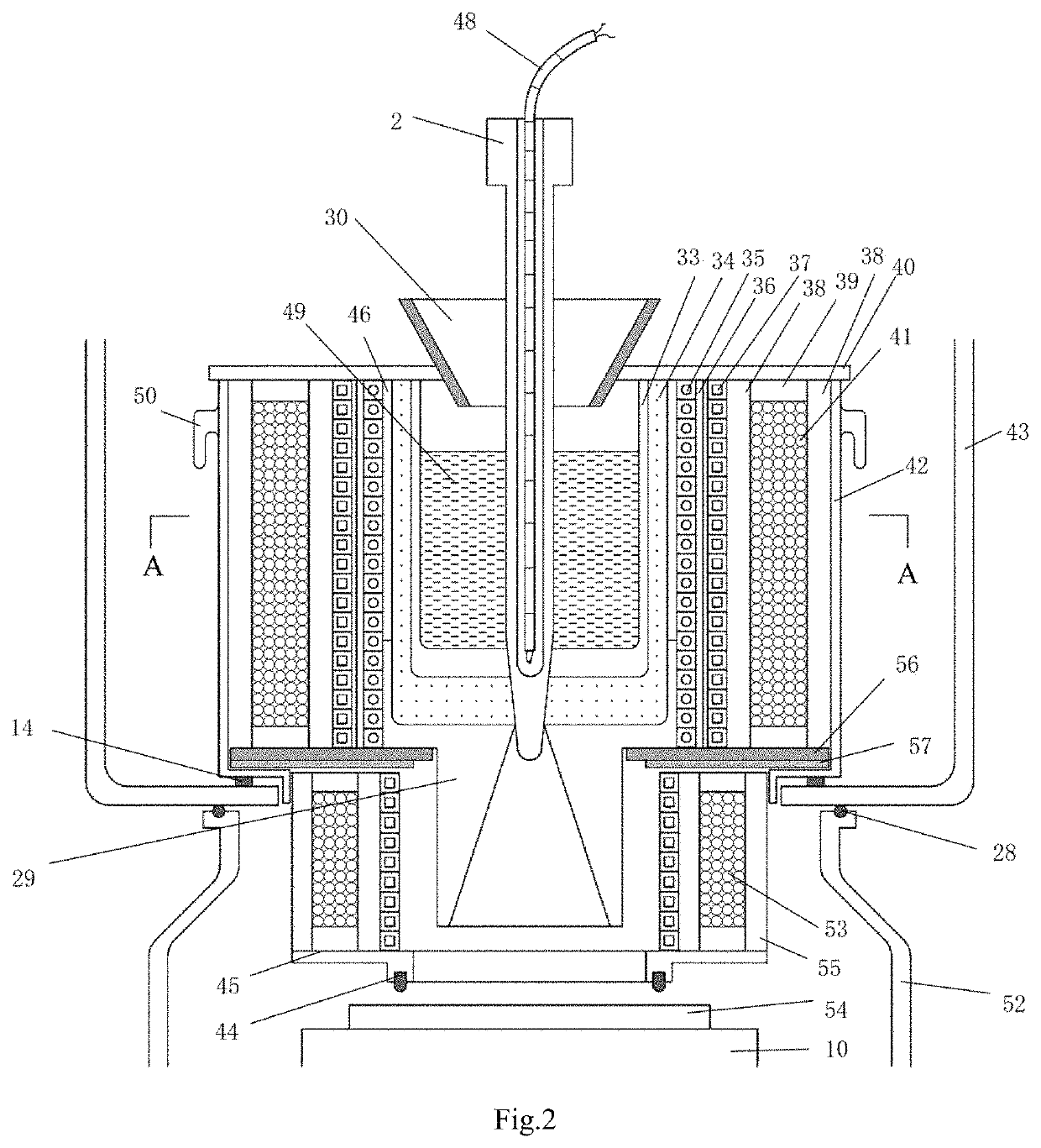 Casting shell mold chamber, foundry furnace and method for casting single crystal, fine crystal and non-crystal