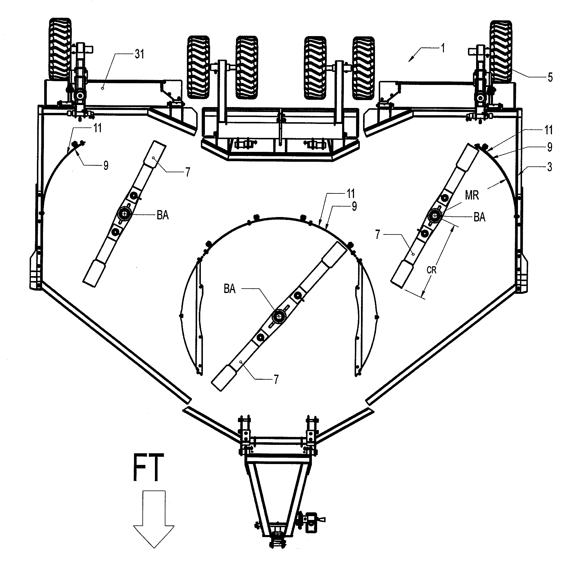 Distribution of material discharged from a rotary mower