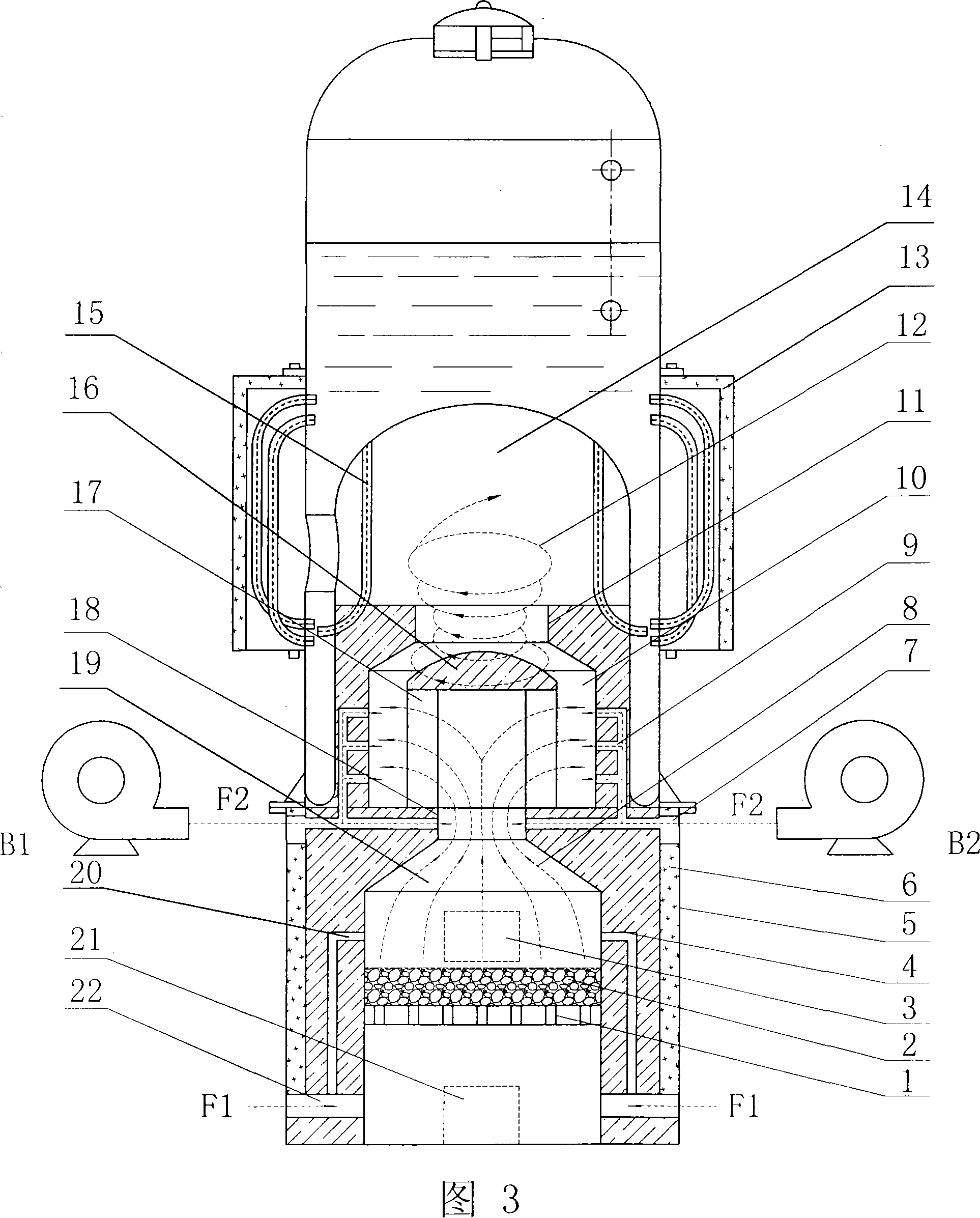 Conical guide smokeless vertical steam boiler