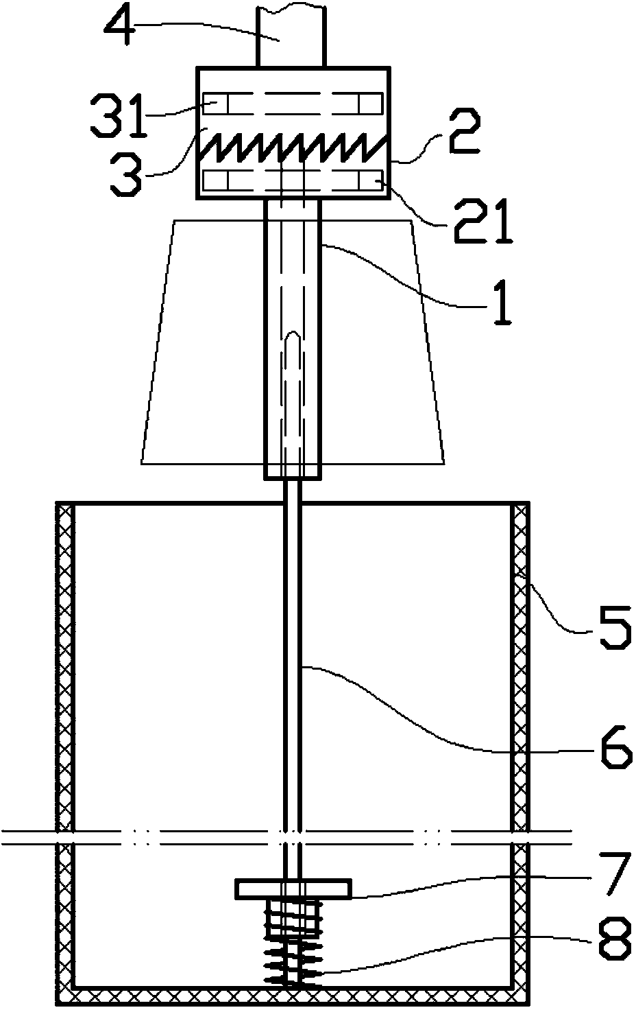 Magnetic force suspension bobbin falling device