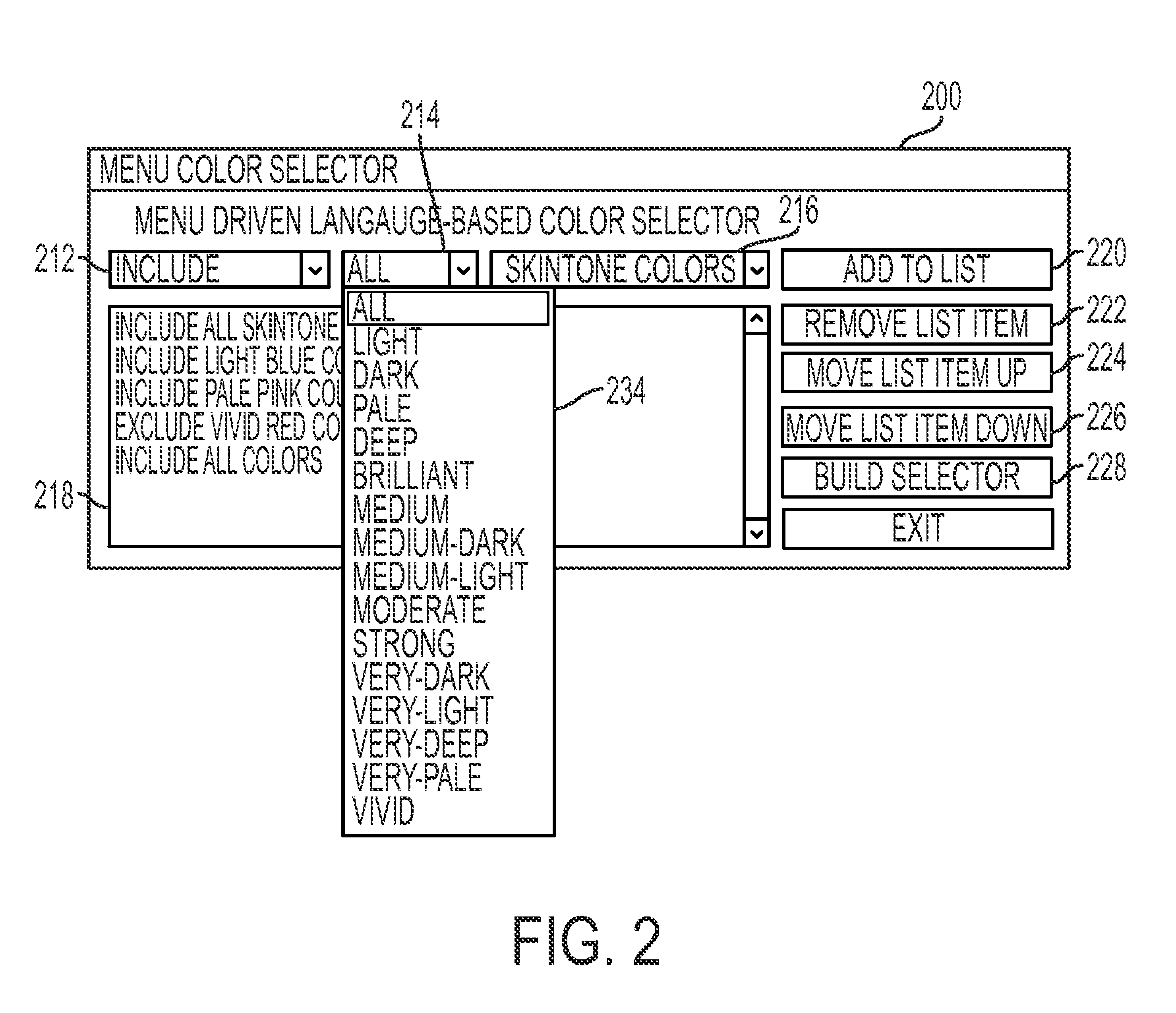 Modifying color adjustment choices based on image characteristics in an image editing system