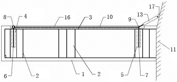 Invisible reinforcing device for concrete cantilever gallery road and reinforcing method thereof