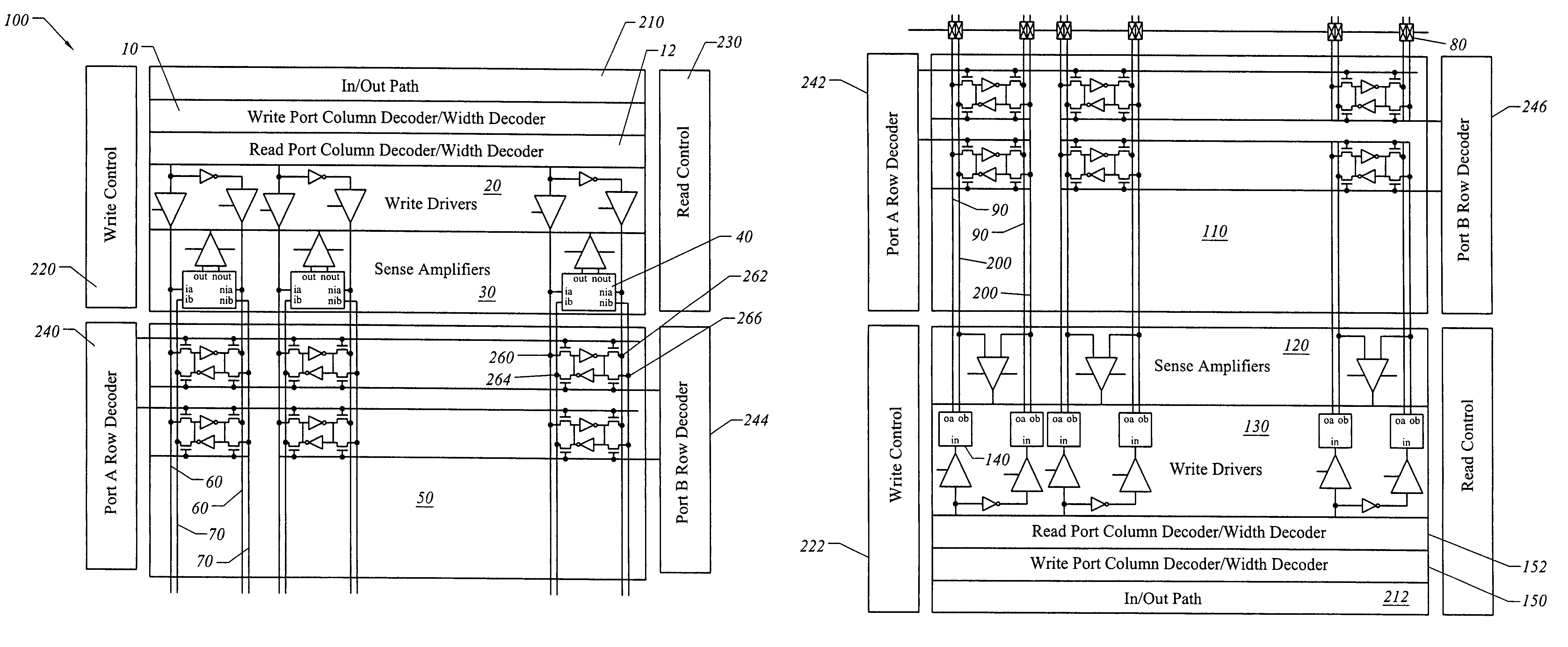 Divisible true dual port memory system supporting simple dual port memory subsystems