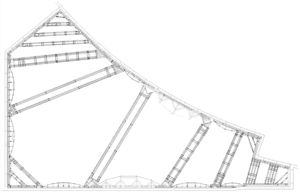 Concrete support and fish-belly sill combined supporting system of special-shaped foundation pit and construction method