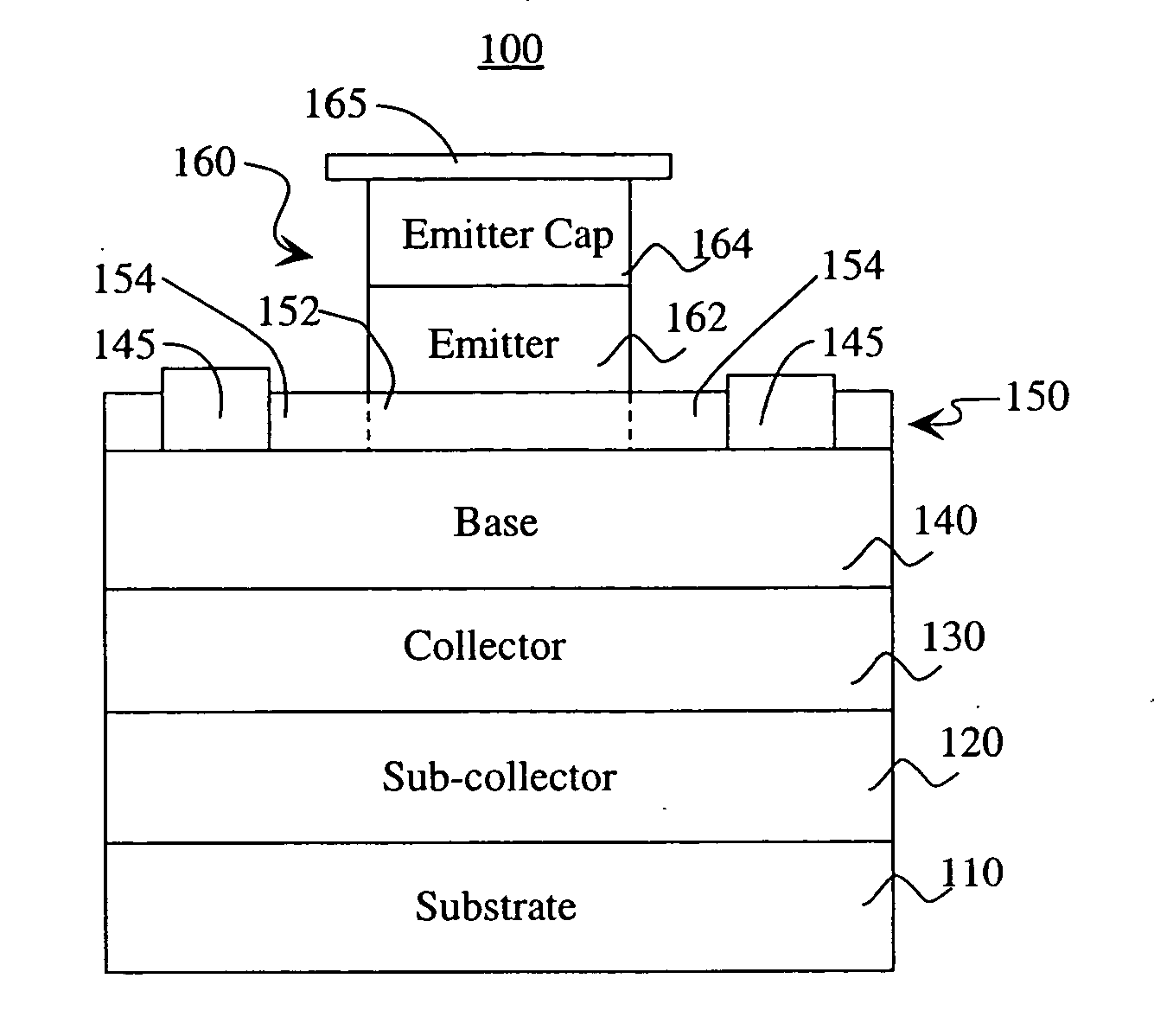 Semiconductor structure for a heterojunction bipolar transistor and a method of making same