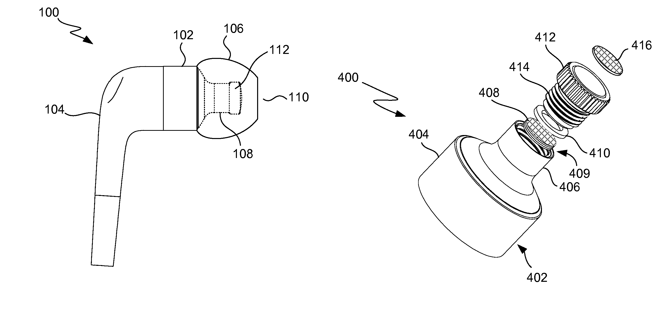 Earphone with removable component