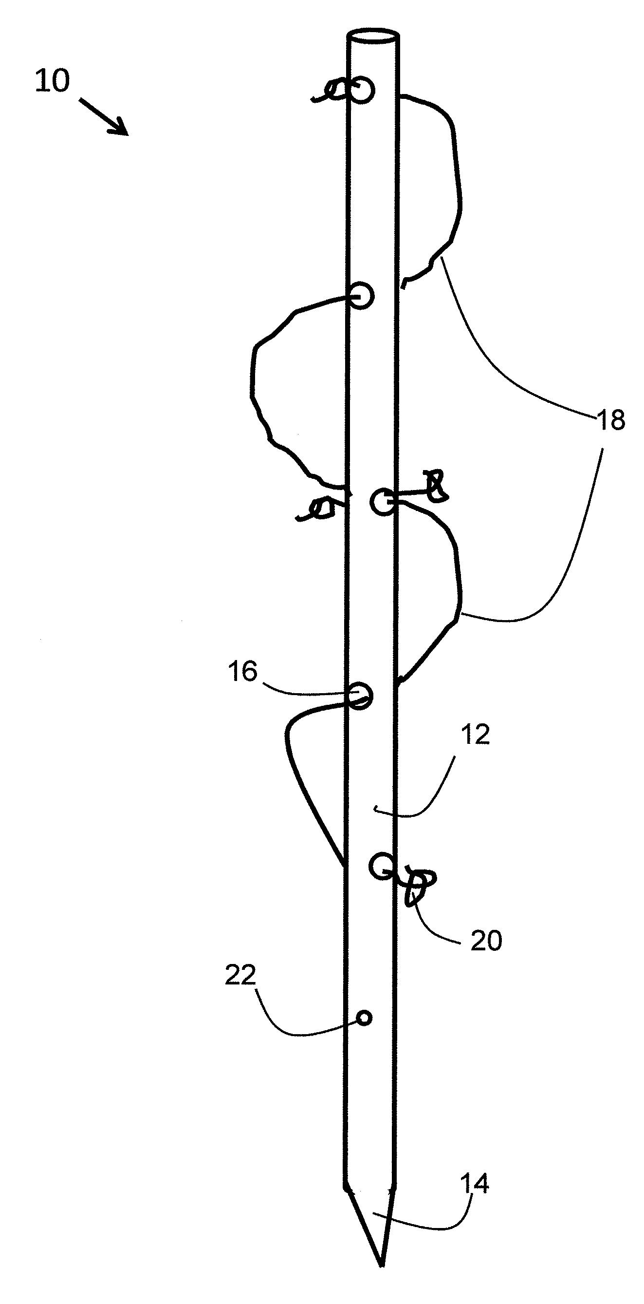 Plant support pole and method of use