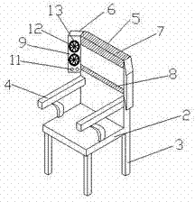 Blackwood chair equipped with fan device