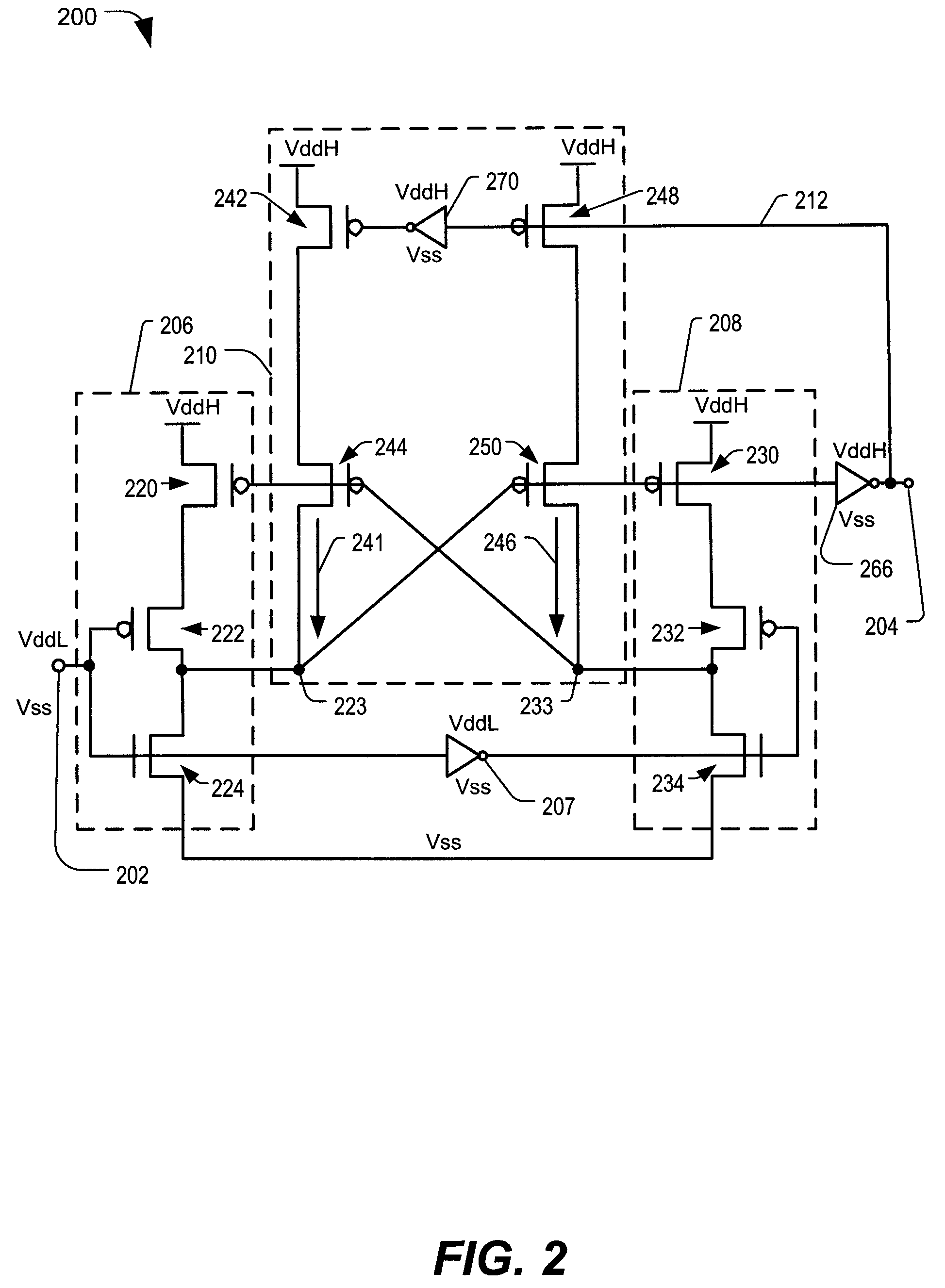 Voltage level shifting circuit and method