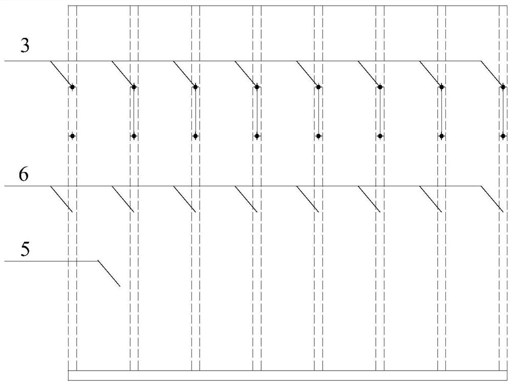 Dividing wall anchoring type supporting structure and construction method thereof