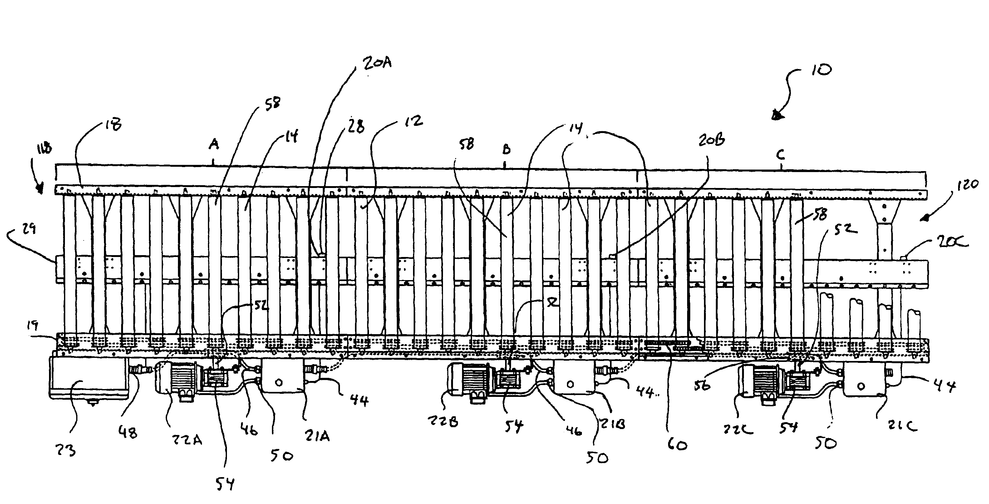 Decentralized drive system for a conveyor