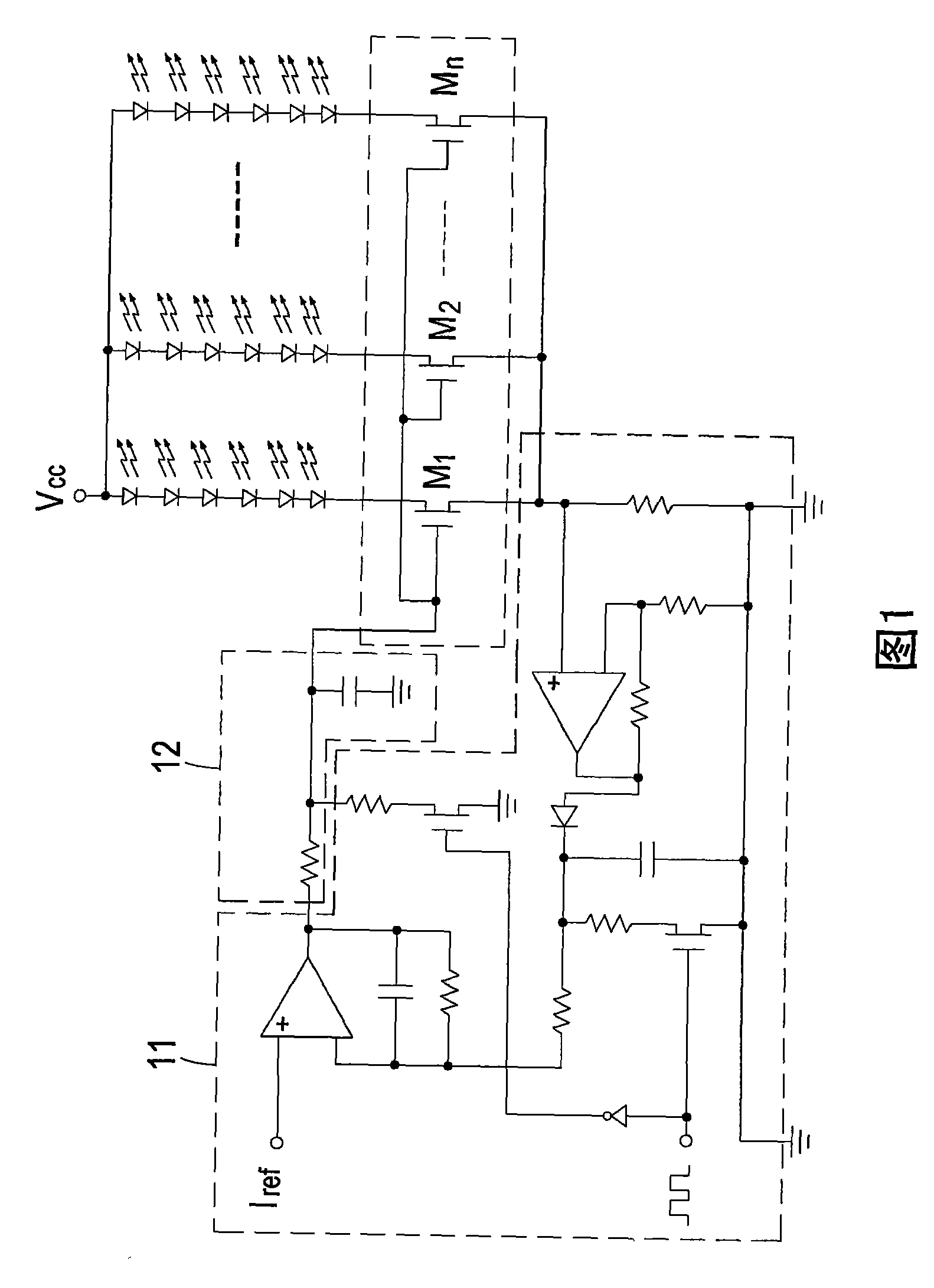 Current-balancing supply circuit with multiple groups of DC loads