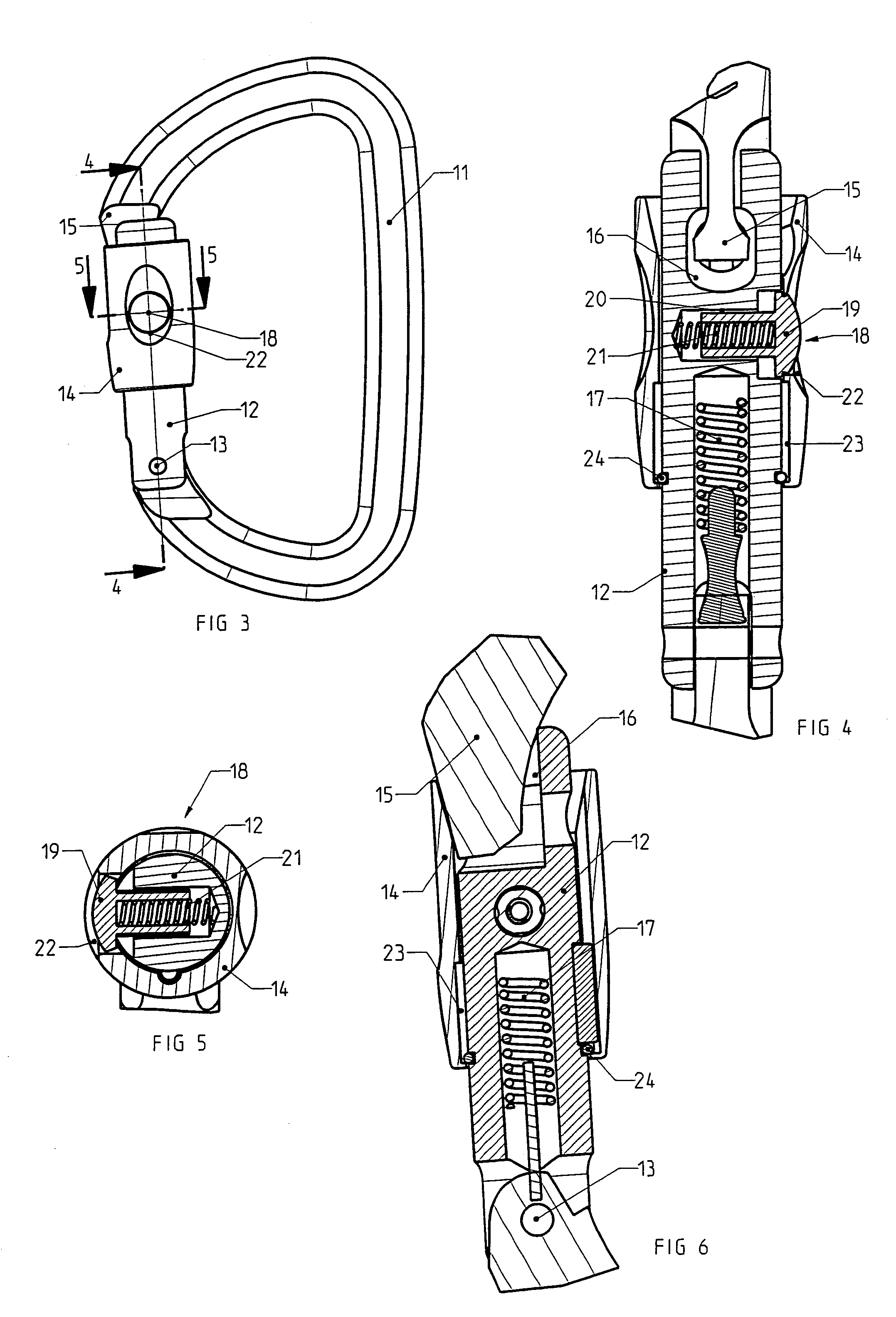 Karabiner with locking ring