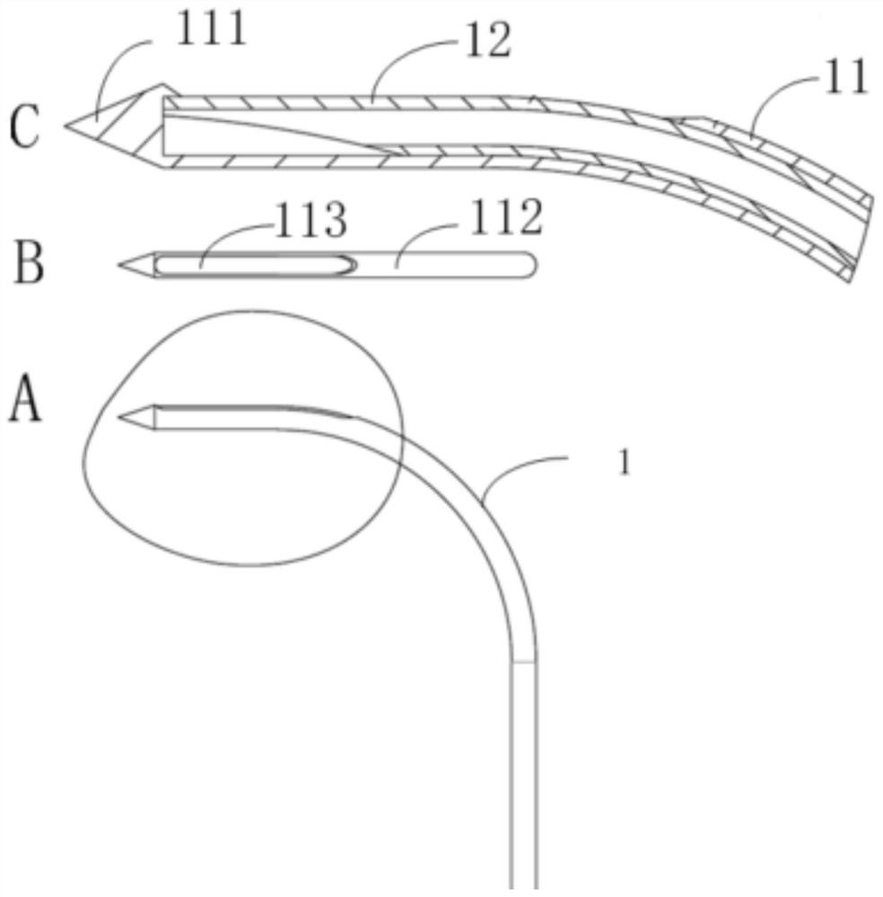 Suction cutting type multipoint sampling needle with active deformation function