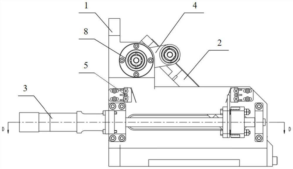 Reflector switching device with crank cam driven by lead screw to follow up