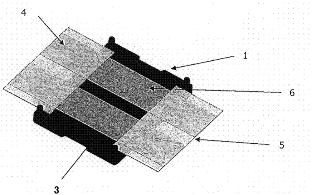 Contact-making and connection arrangement on the basis of film conductors introduced in a housing