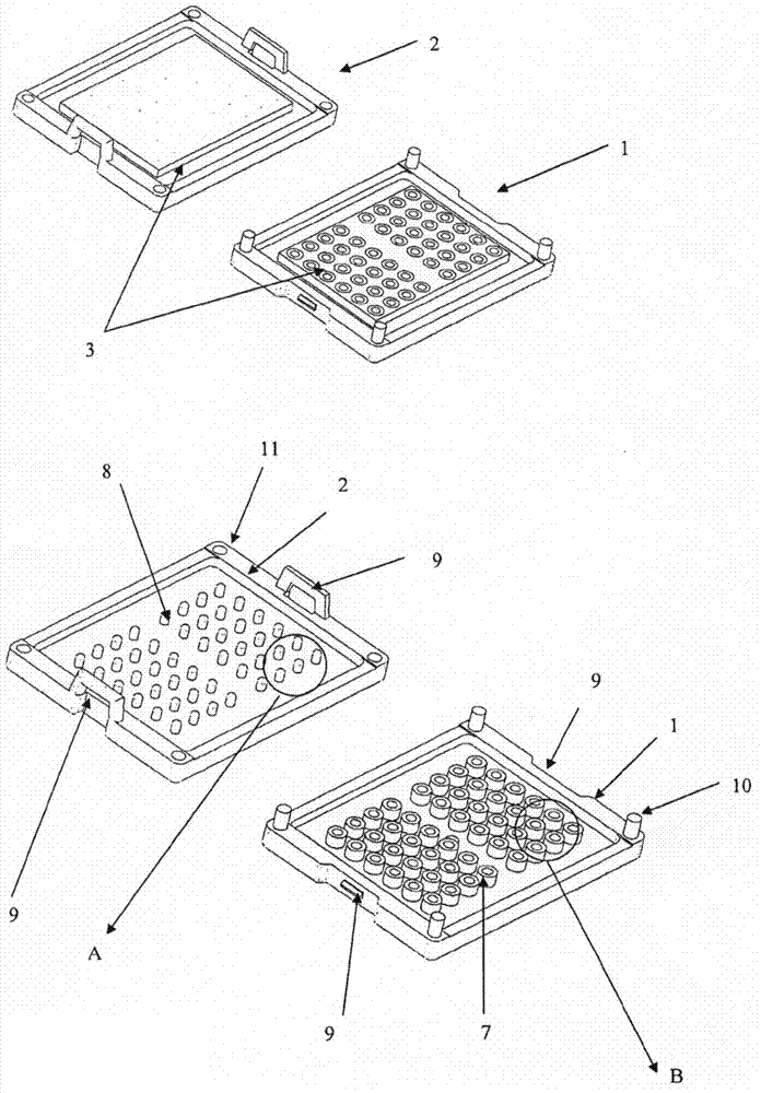 Contact-making and connection arrangement on the basis of film conductors introduced in a housing