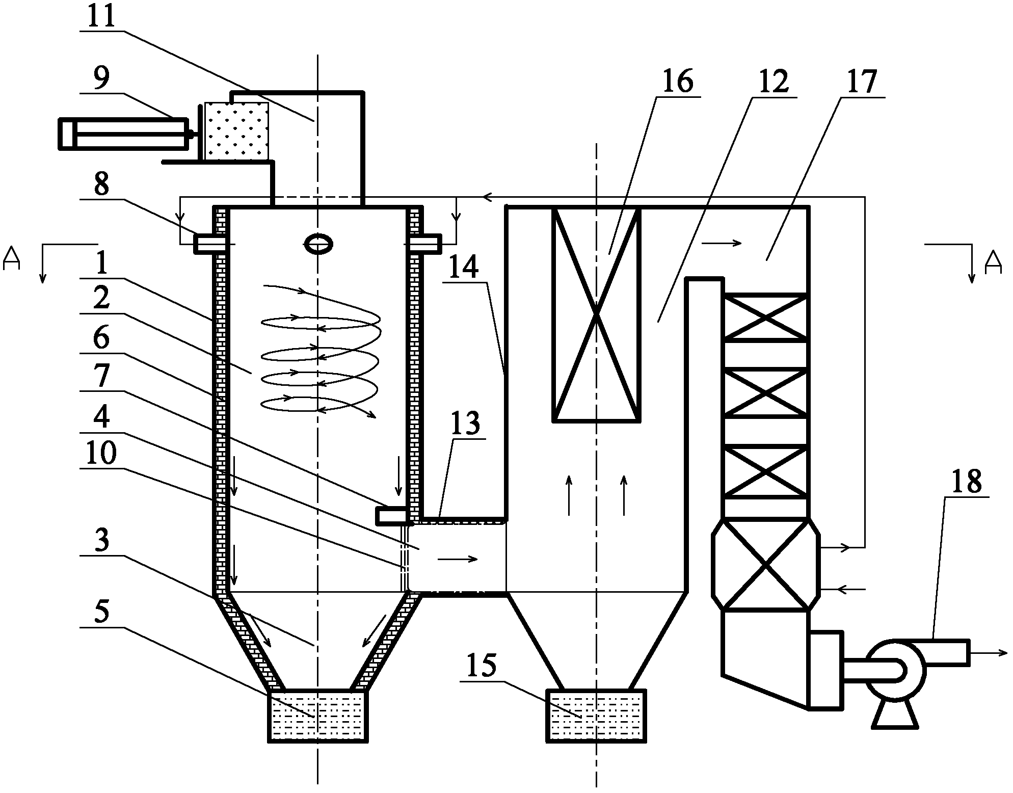 Liquid slag trapping biomass combustion device and method