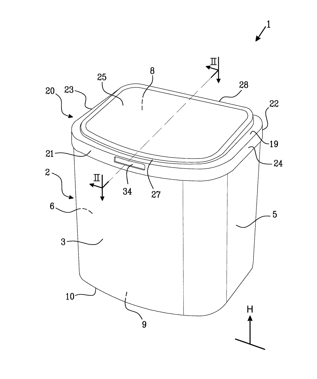 Container with display function