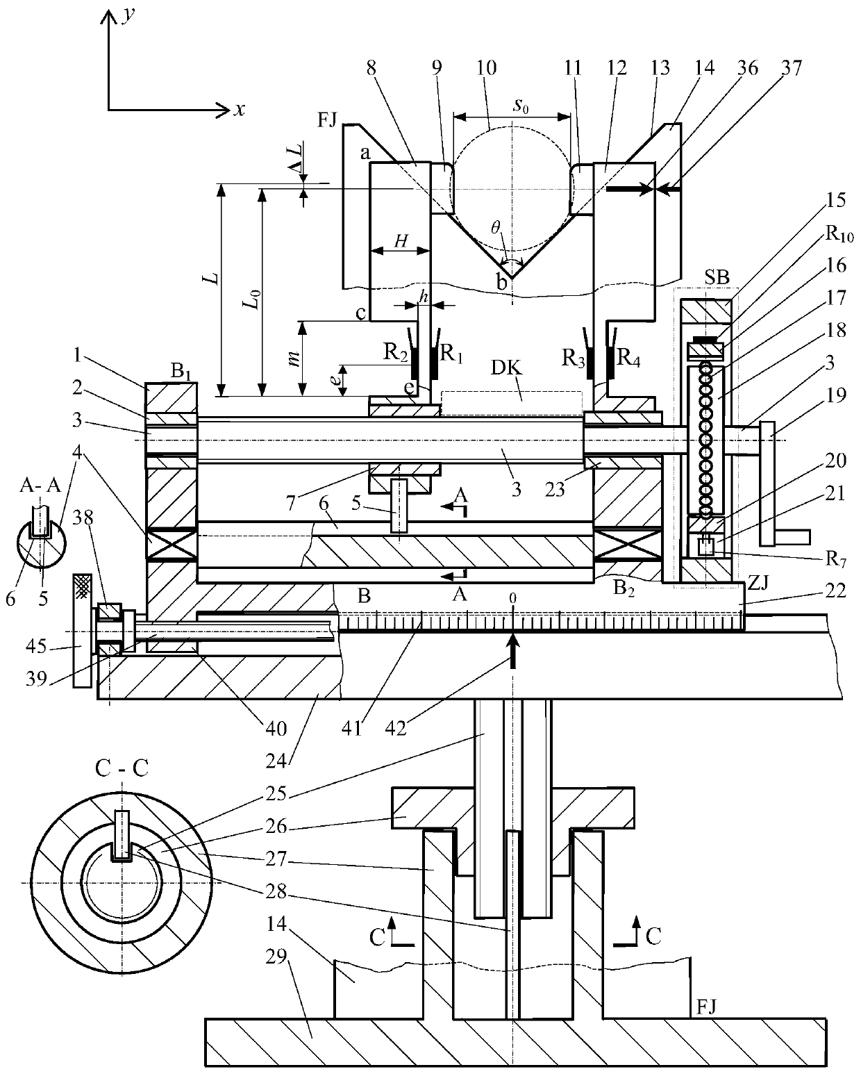 Method and device for measuring diameter through cantilever beam sensor and coding lead screw