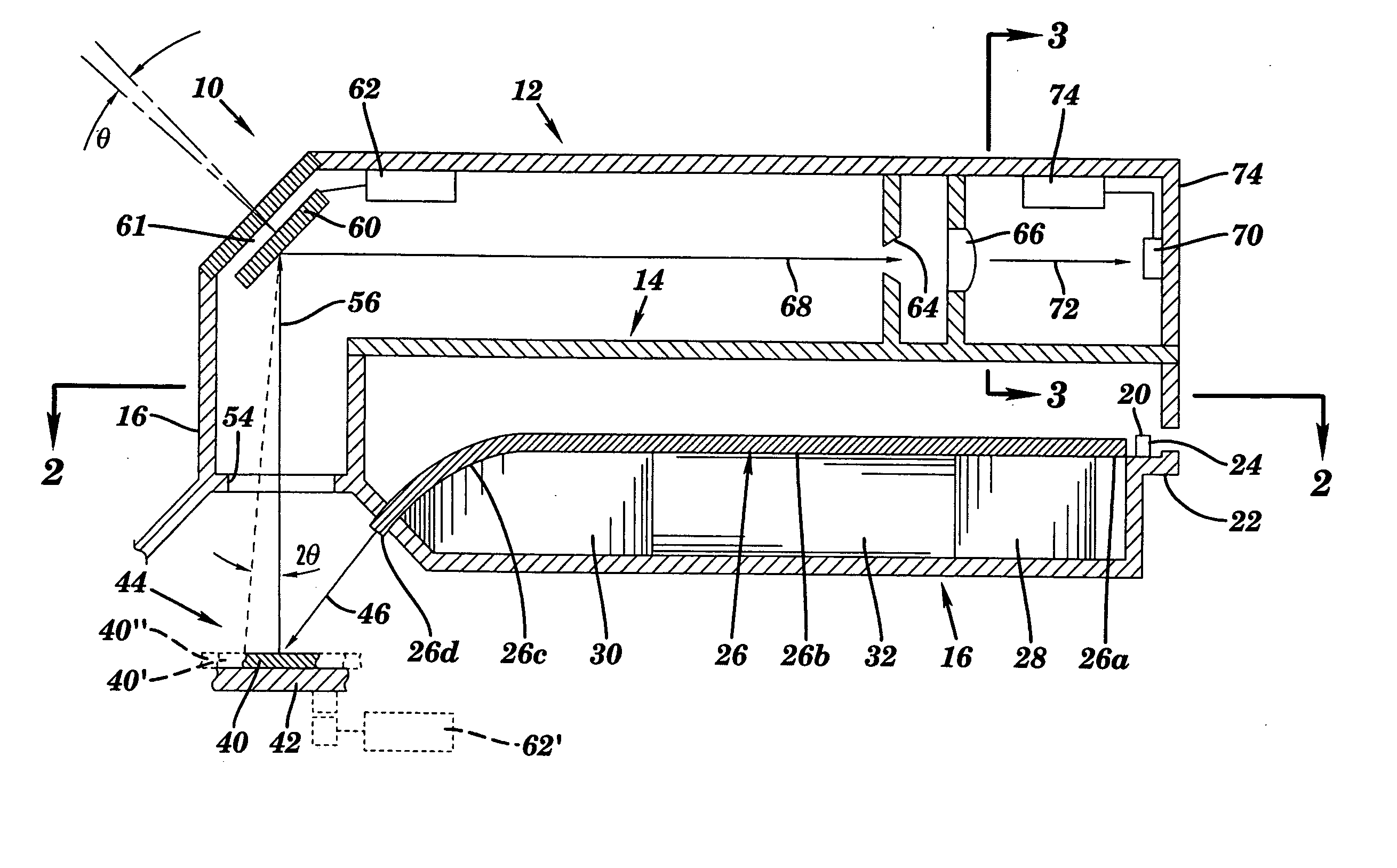 Read-head for optical diagnostic device