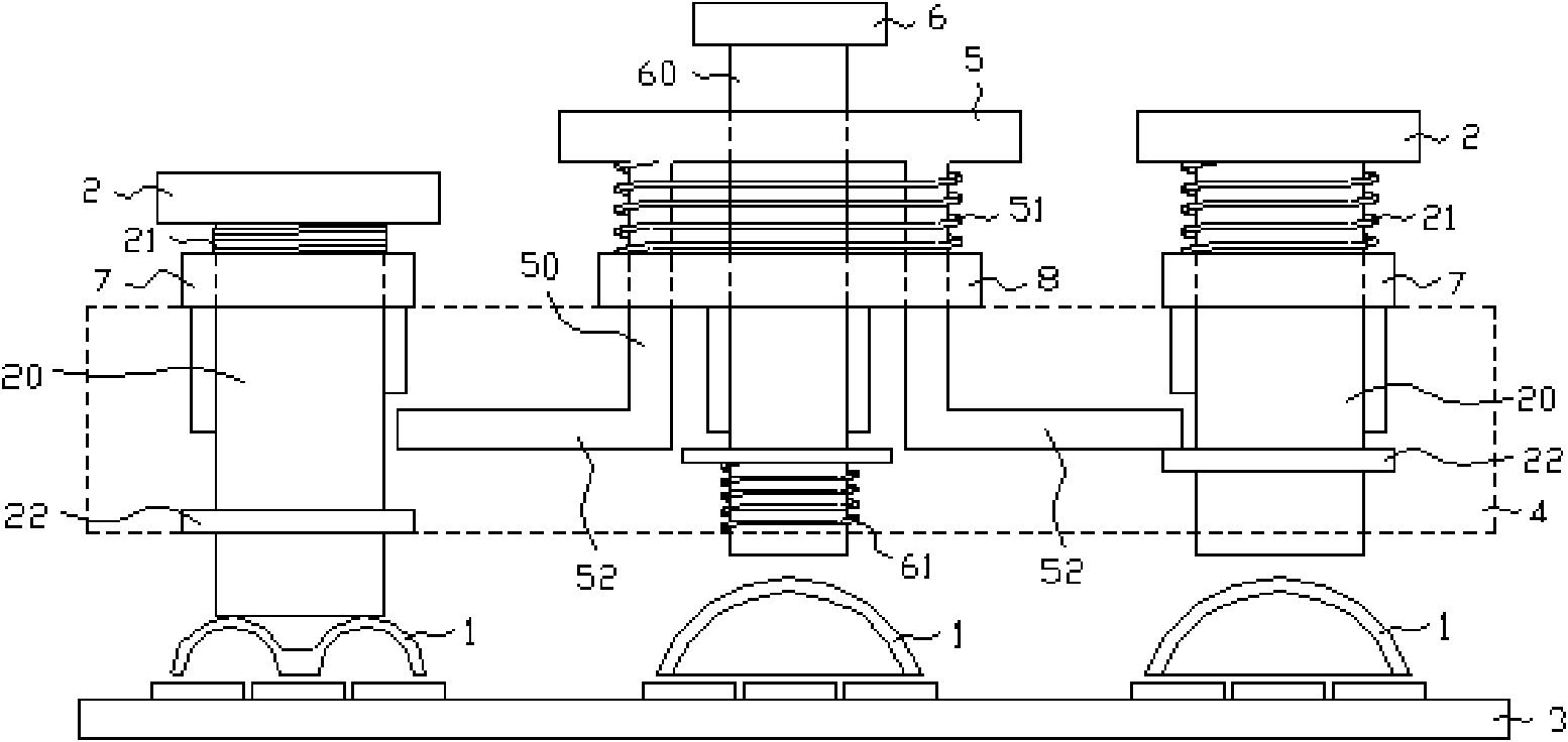 Linked contact switch structure