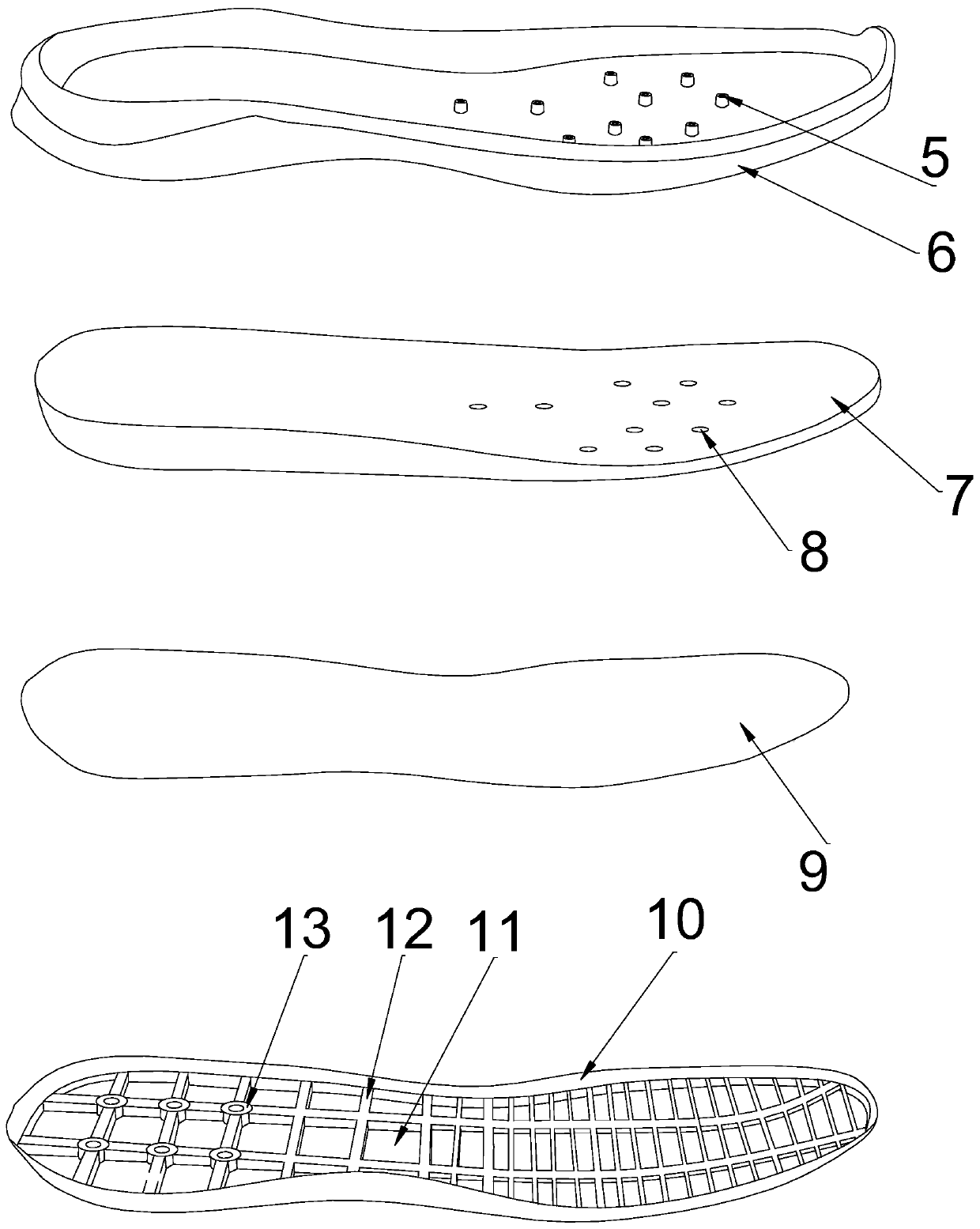 Shock-resistant air-conditioning shoes