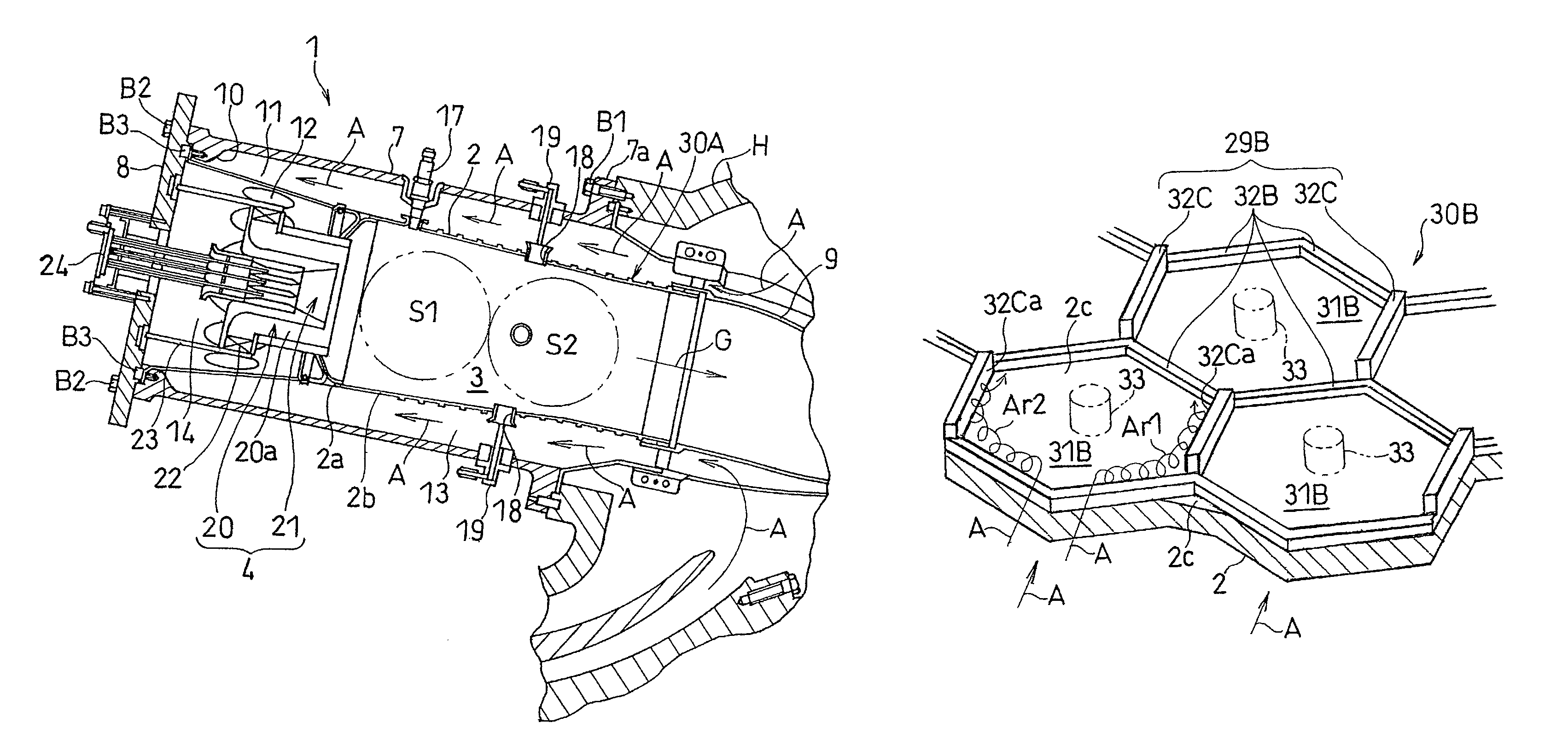 Cooling structure for gas turbine combustor