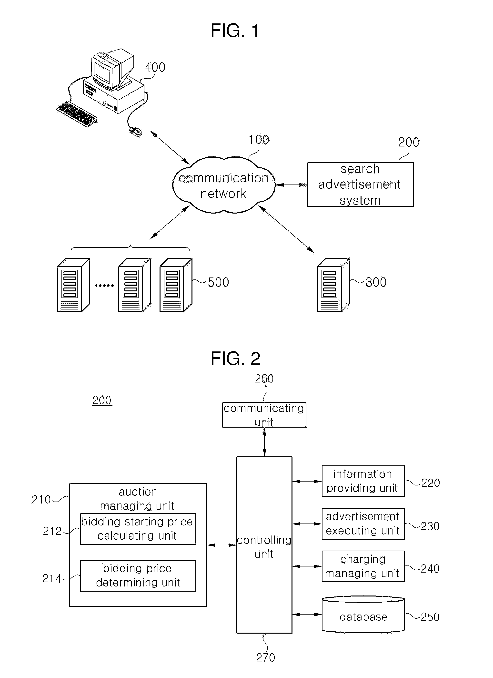 Method and system for providing advertisement using opening bid price